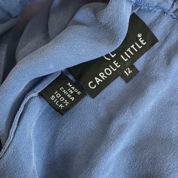 NWT Vintage Carole Little Silk Midi Skirt size 12 Indigo Blue Pull-On 90's - Picture 5 of 5